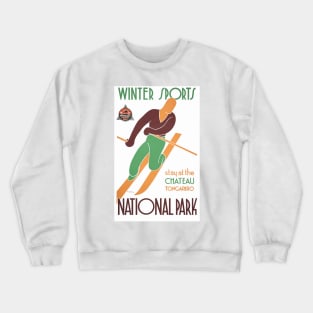 New Zealand Vintage Travel Poster Winter Sports Crewneck Sweatshirt